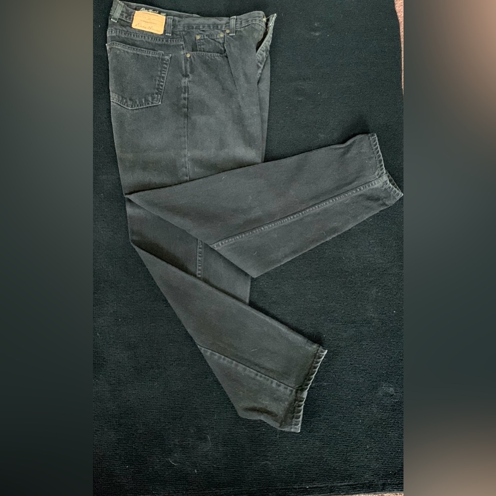 Eddie Bauer Black Jeans 2 Pair Size 14 Metal Zipper Side & Back Pockets
